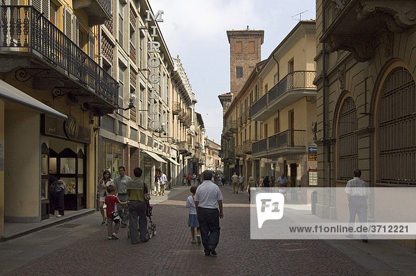 Alba Piedmont Piemonte Italy shopping street Via Vittorio Emanuelle II.