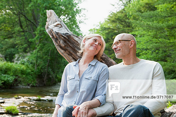 Mature couple outdoors in rural scene