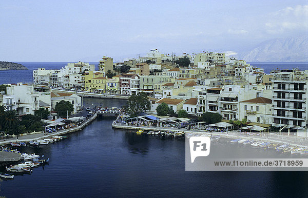 Harbour of Agios Nikolaos  Crete  Greece