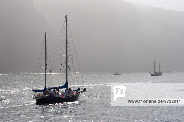 Sailing boat Vueltas Valle Gran Rey La Gomera Canary Islands