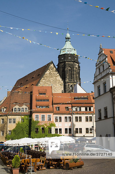 Pirna  Altstadt mit Marienkirche  Sachsen  Deutschland