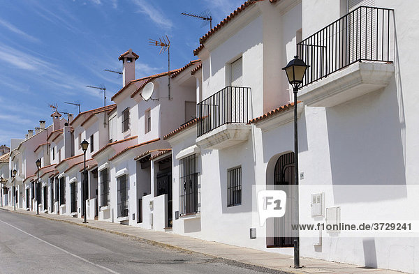 Reihenhäuser in dem andalusischen Dorf Vejer de la Frontera  Andalusien  Spanien  Europa