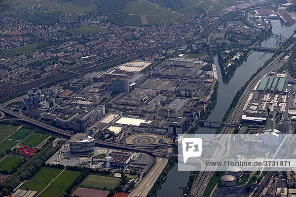 Aerial picture  Daimler Benz business premises in Stuttgart-Untertuerkheim  Baden-Wuerttemberg  Germany  Europe