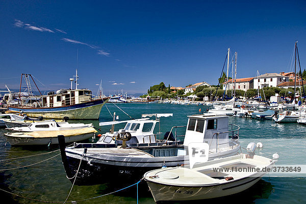 The harbour in Malinska at the isle of Krk in Croatia