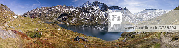 Alpine mountain landscape with a mountain lake in the Alps  Giglachseen lakes  Radstaedter Tauern  Styria  Alps  Austria  Europe