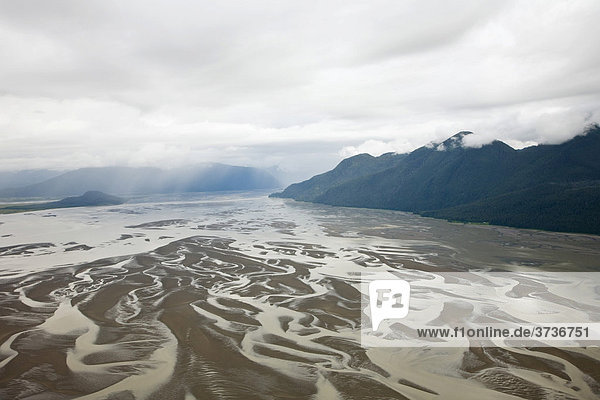 Luftaufnahme  Inside Passage südlich von Wrangell  Südost-Alaska  Alaska  USA  Nordamerika