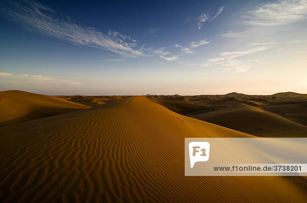 Wüste mit Sanddünen  Dubai  Vereinigte Arabische Emirate  Naher Osten