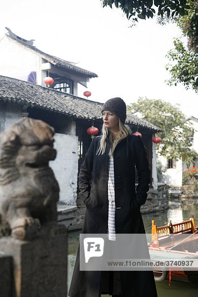 Female tourist in Suzhou  China  Asia