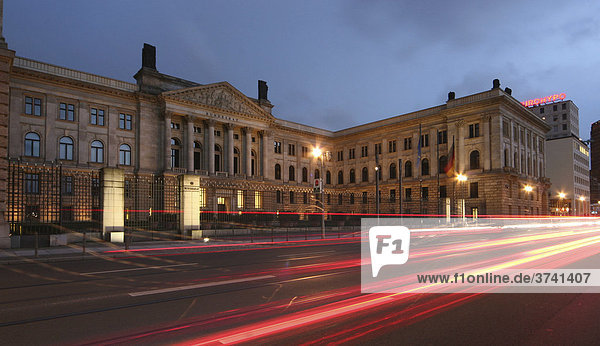The Bundesrat  German Federal Council  Building on a busy street at dusk  Berlin  Germany  Europe