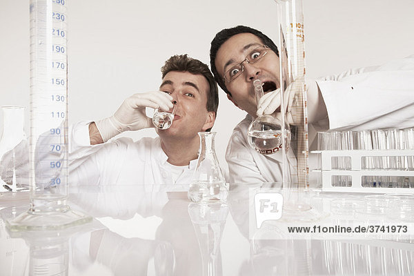 Humoristische Darstellung zweier Chemiker