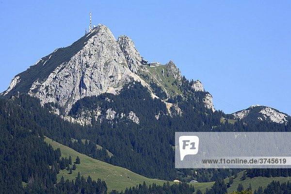Wendelstein  Blick von Aurach  Mangfallgebirge  Alpen  Oberbayern  Bayern  Deutschland  Europa