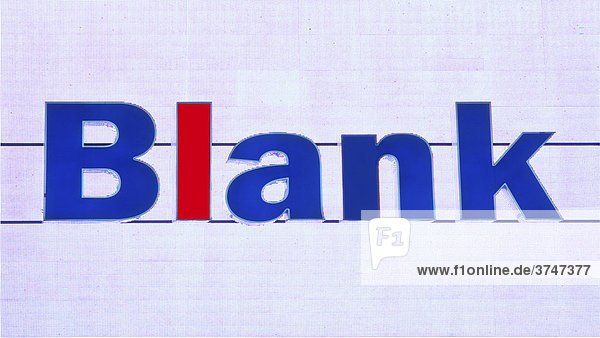 Blank  Fotocompositing Leuchtreklame einer Bank