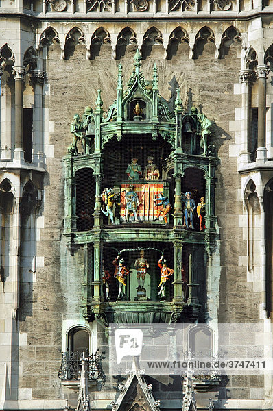 Glockenspiel Neues Rathaus  München  Bayern  Deutschland  Europa