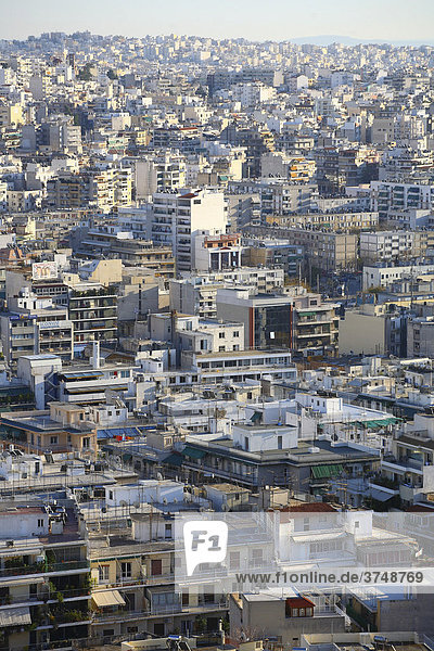 A sea of houses  Athens  Greece  Europe