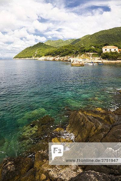 Bucht und Fischerhafen von Kozarica  Insel Mljet  Dubrovnik-Neretva  Dalmatien  Kroatien  Europa