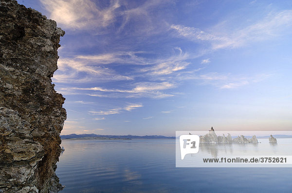 Interesting tuff rock formations  Mono Lake  Lee Vining  California  USA