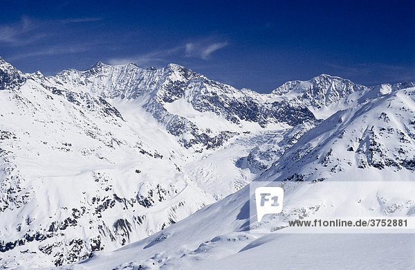Ötztaler Alpen mit Gletscherzunge  Tirol  Österreich  Europa