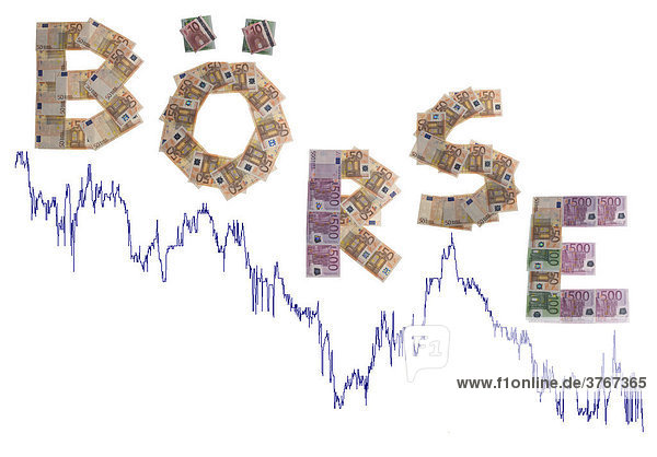 Börse (Buchstaben aus Geldscheinen)