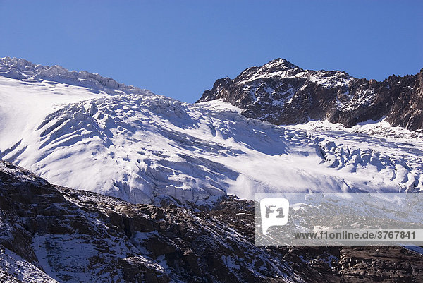 Glacier Sulzenauferner in Stubai Valley  Tyrol  Austria