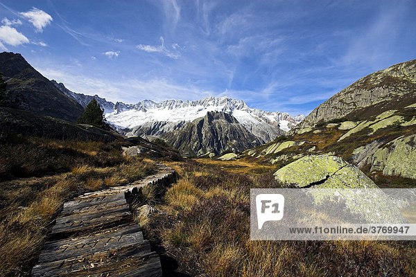 Dammastock and glacier in the Goeschen valley  Canton Uri  Switzerland