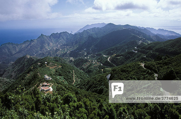 Anaga-Gebirge  Blick von Pico del InglÈs  Teneriffa  Kanarische Inseln  Spanien