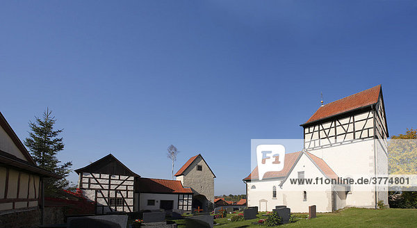 Fortress church in Serrfeld  Rhoen-Grabfeld  Franconia  Bavaria  Germany