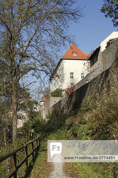 City wall Mellrichstadt Rhoen-Grabfeld Franconia Bavaria Germany