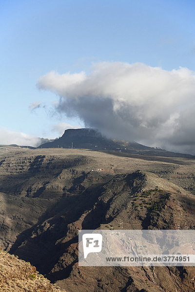 Tafelberg Fortaleza de Chipude  Blick über Valle Gran Rey  La Gomera  Kanaren  Spanien