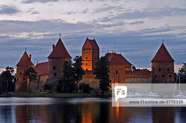 On a peninsula middle of the Galve lake the water castle Trakai is located  Lithuania  Baltic States