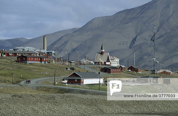 Longyearbean auf Spitzbergen  Svalbard  Arktis  Norwegen
