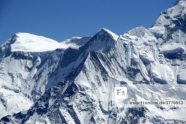 Ice-cappes massive of Lamjung Himal Annapurna Region Nepal