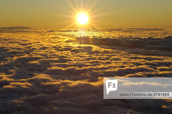 Teide Nationalpark  Blick auf Wolkenmeer  Teneriffa  Kanarische Inseln  Spanien