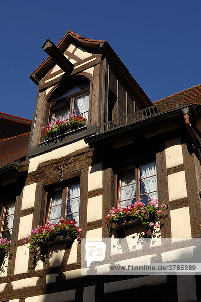 Detail eines Altstadthauses  Meersburg  Baden-Württemberg  Deutschland  Europa.