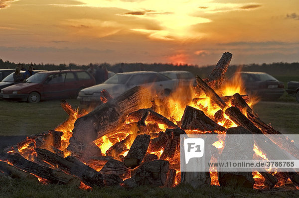 Romance near the campfire Estonia Baltic States