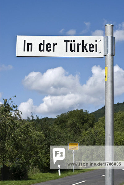 Straßenname in Eichelsdorf  Hassberge  Unterfranken  Bayern  Deutschland