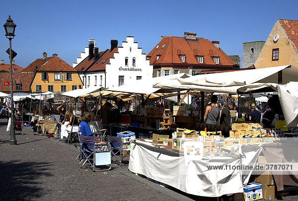 Market place of Visby  Gotland  Sweden