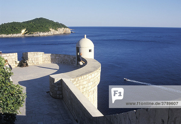 Dubrovnik South Dalmatia Croatia from the city wall to Lokrum Island