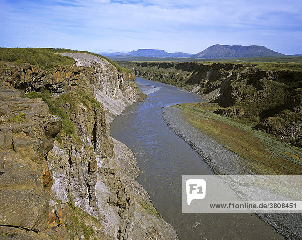 The river Joekulsa a Fjoellum which runs in the gorge Joekulsarglufur Joekulsarglufur National Park Iceland