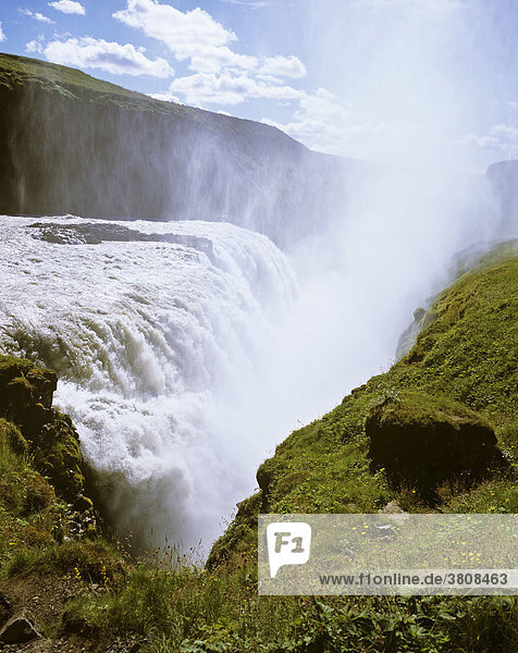 Waterfall Gullfoss Kjölur Iceland