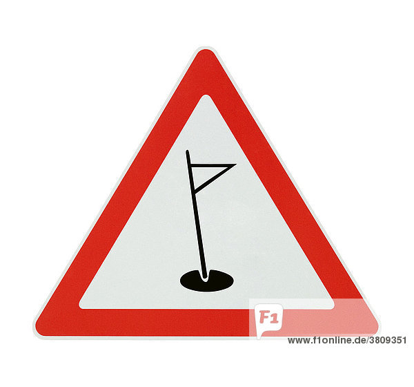 Attention! golf course - white background