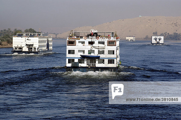 Cruise ships on the Nile  Egypt  Africa