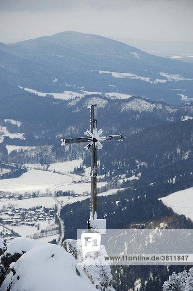 Summit cross  Sudelfeld  Upper Bavaria  Germany