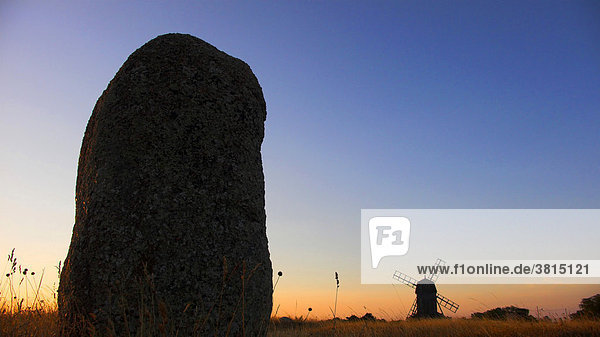 Megalith and windmill  Island Oland  Sweden