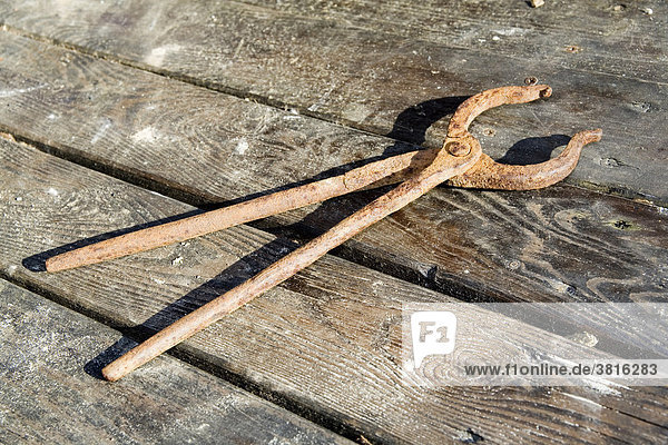 Old and rusty pincers