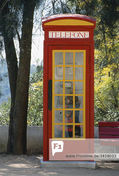 English telephone box  Serra de Monchique  Algarve  Portugal