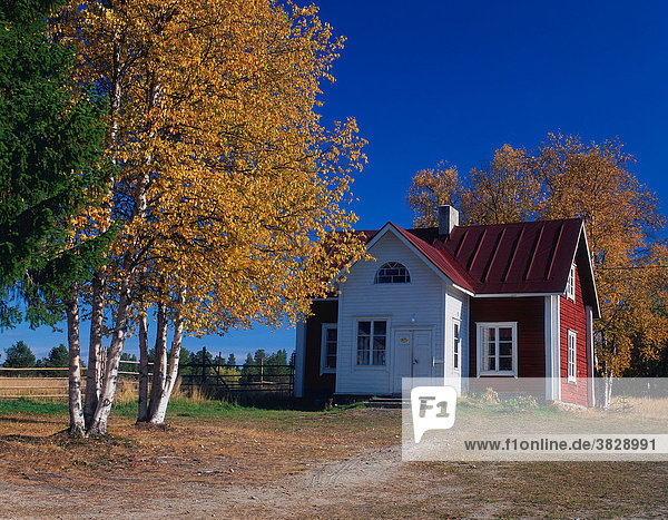 House in autumn  Lapland  Finland