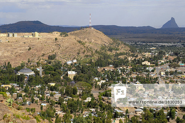 Blick auf die Stadt Axum Äthiopien