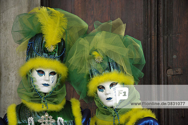 Portraits  Two masks at carneval in Venice  Italy