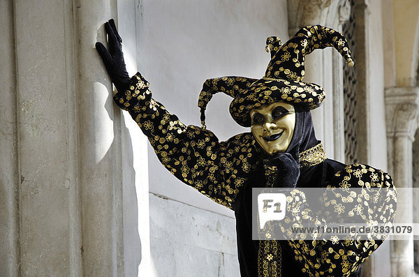 Harlekin mask at carneval in Venice  Italy
