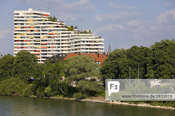 Neu-Ulm  Germany  big apartment building near the Donau
